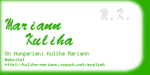 mariann kuliha business card